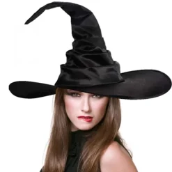 3 st Halloween Häxhattar Svarta Spindel Fladdermus Häxhatt Stora Rynkade Hattar Kvinnor Kostymtillbehör för Halloween Cosplay Party><noscript><img width=