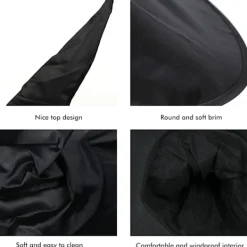 3 st Halloween Häxhattar Svarta Spindel Fladdermus Häxhatt Stora Rynkade Hattar Kvinnor Kostymtillbehör för Halloween Cosplay Party><noscript><img width=