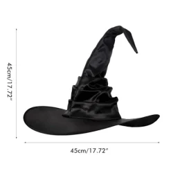 3 st Halloween Häxhattar Svarta Spindel Fladdermus Häxhatt Stora Rynkade Hattar Kvinnor Kostymtillbehör för Halloween Cosplay Party><noscript><img width=