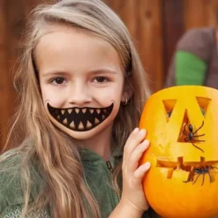 12 st Halloween Leende Mun Tatueringsdekaler Clown Horror Mun Tillfälliga Tatueringar för Barn Vuxna Cosplay Party Dekorationer><noscript><img width=