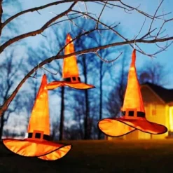 2 st Halloween lysande häxhatt orange häxhatt cosplay med Cr><noscript><img width=