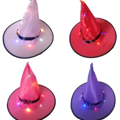 2 st Halloween lysande häxhatt orange häxhatt cosplay med Cr><noscript><img width=