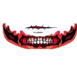 12 st Halloween mun tatuering klistermärken läskiga läppar DIY dekoration> Smink