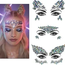 3 st Halloween Noctilucent Ansiktsstenar Tatuering Dekal, cosplayb> Smink