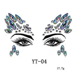 3 st Halloween Noctilucent Ansiktsstenar Tatuering Dekal, cosplayb> Smink