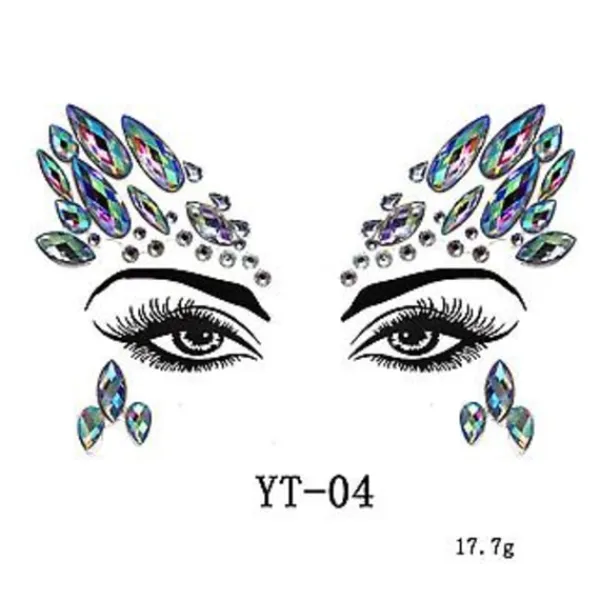 3 st Halloween Noctilucent Ansiktsstenar Tatuering Dekal, cosplayb> Smink