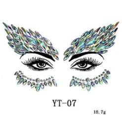 3 st Halloween Noctilucent Ansiktsstenar Tatuering Dekal, cosplayb><noscript><img width=