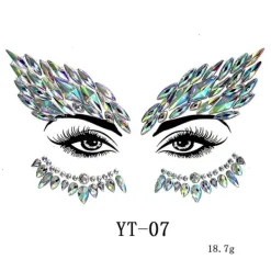 6 st Halloween Noctilucent Ansiktsstenar Tatuering Dekal, cosplay><noscript><img width=