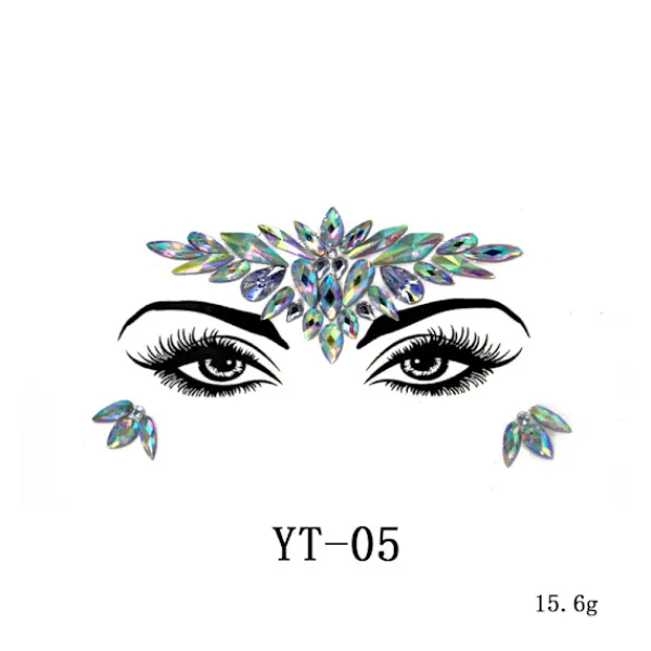 3 st Halloween Noctilucent Ansiktsstenar Tatuering Dekal, cosplay (B)> Smink