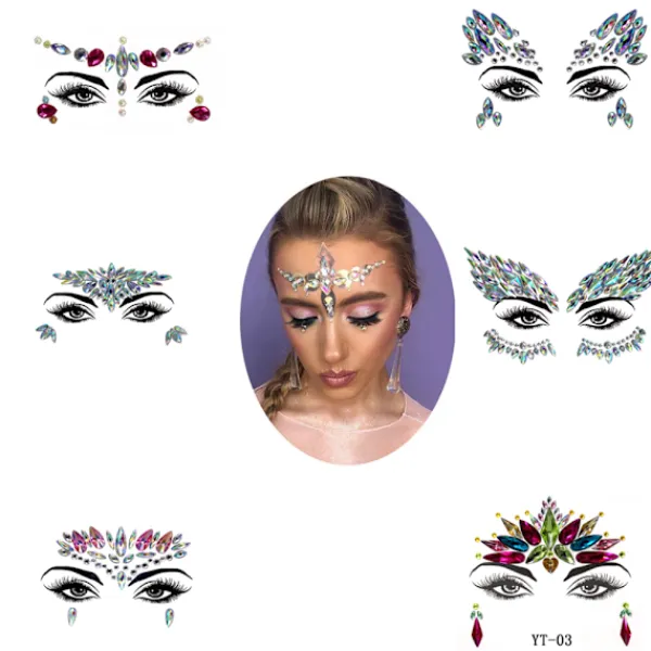 6 st Halloween Noctilucent Ansiktsstenar Tatuering Dekal, cosplay> Smink