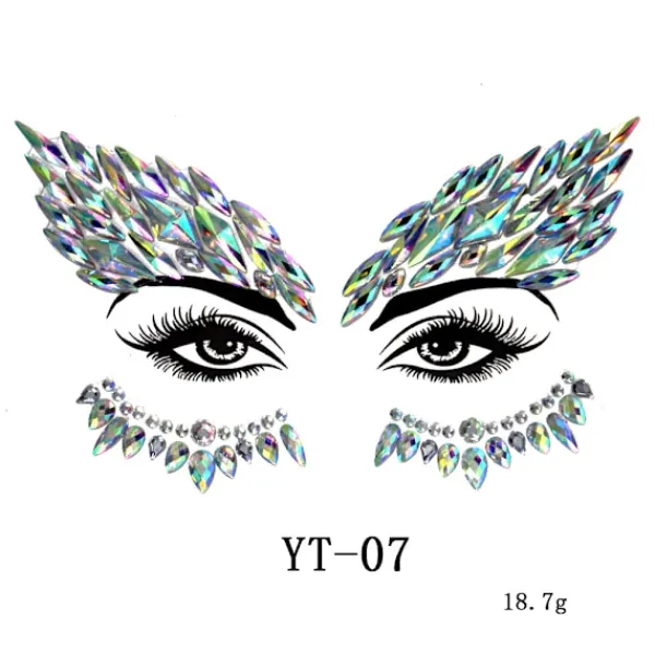 6 st Halloween Noctilucent Ansiktsstenar Tatuering Dekal, cosplay> Smink