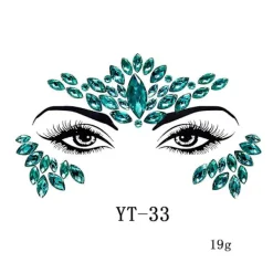 3 st Halloween Noctilucent Face Gems Tattoo Sticker,cosplayf><noscript><img width=