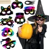 8 st Halloween regnbåge skrapkonst ansiktsmasker skelett häxa pumpa ansiktsmasker Halloween festgåvor tillbehör dekorationer för barn> Masker
