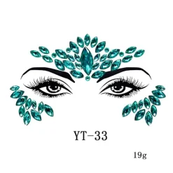 3 st Halloween Självlysande Ansiktsstenar Tattoo Klistermärke, cosplay (F)><noscript><img width=