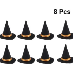 8 st Halloween små häxhattar DIY hantverk flaskhätta vinflaska C> Huvudbonader