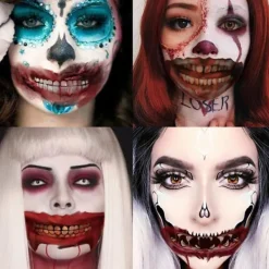 10 st Halloween Tatuering Klistermärken Mun Tatueringar Halloween[mo]><noscript><img width=