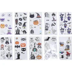 10 st Halloween-klistermärken Halloween lysande dekorativa klistermärken> Smink