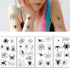 10 st Halloween-tatueringsdekaler Realistiska Vattentäta Tillfälliga Spindeldekaler för Festlig Dekoration> Smink