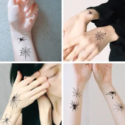 10 st Halloween-tatueringsdekaler Realistiska Vattentäta Tillfälliga Spindeldekaler för Festlig Dekoration><noscript><img width=
