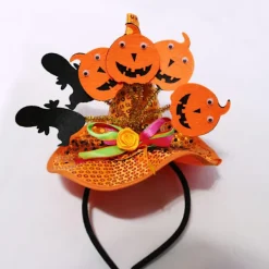 2 st Häx Pumpa Hatt Huvudband Halloween Häxhatt Hår Kostym> Huvudbonader