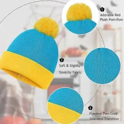 2 st Jul Cosplay Rolig Mössa och Handskar, Unisex Vinter Varm Klassisk Stickad Mössa, Halloween, Nyårs Kostymtillbehör Hat + Glove><noscript><img width=