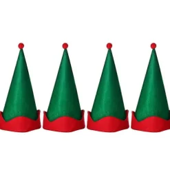 DAO 4 st Jul Tomte Hattar Julhelg Party Kostym Festival Huvudbonader [DB]> Huvudbonader