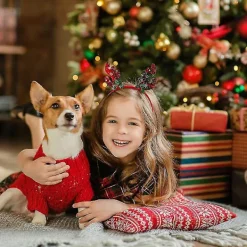 2 st jul-diadem med hjort-horn och paljetter, hårband för barn> Huvudbonader