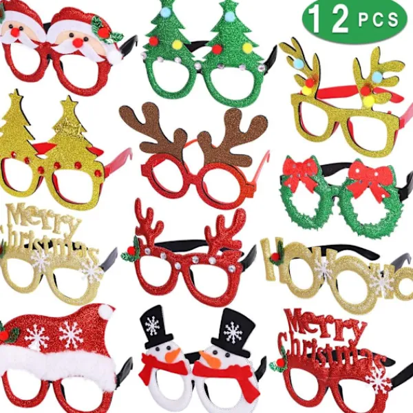 12 st julglas Glitterfestglas Bågar Jul> Tillbehör