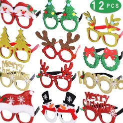 12 st Julglasögon Glitter Festglasögon Bågar jul> Tillbehör