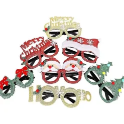 12 st julglasögon med glitter, festglasögon, juldekoration, kostymglasögon, kompatibla med julpartyn, semestergåvor, fotorekvisita><noscript><img width=