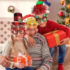 12 st julhatt och glasögonset, glitterfestglasögon><noscript><img width=