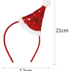 2 st julhatt pannband jul paljetthår mössa hårbåge C> Tillbehör