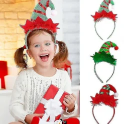 1 st Julhårband Kreativ Julhatt Hårband Med Villus Huvudbåge Huvudbonad Jul Navidad Fest Barn Present> Huvudbonader