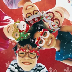 24 st julpartyglitterglasögonramar semesterglitter julglasögon gåvor till julpartydekorationer (slumpmässig stil)><noscript><img width=