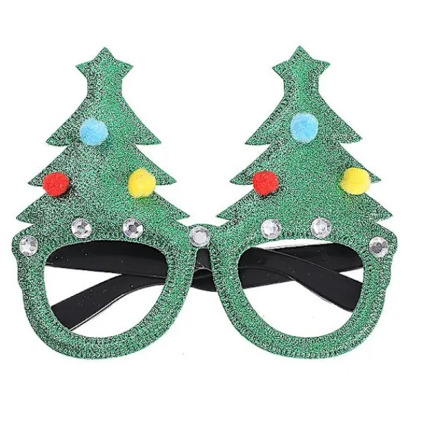 24 st julpartyglitterglasögonramar semesterglitter julglasögon gåvor till julpartydekorationer (slumpmässig stil)> Tillbehör