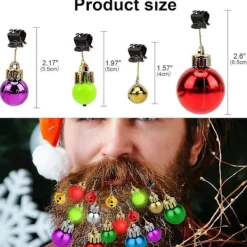 16 st julskäggprydnader, julskäggklockor tomtebardsklämma julgranskulor prydnad för vuxna män kvinnor kostymdekoration skägg hår Chri> Tillbehör
