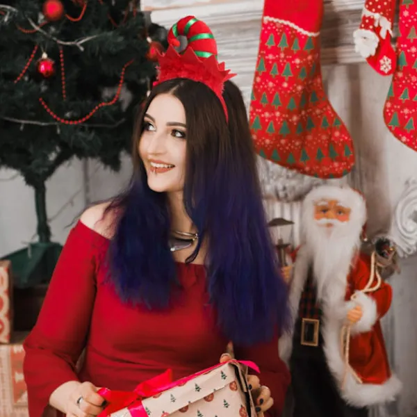 2 st jultomtehuvudband flerfärgat huvudband tomteluvahuvudband> Huvudbonader