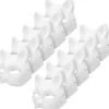 10 st Kattmasker att Måla, Djurklädmasker Gör-det-själv Vita Masker Hälften för Maskerad Halloween Barn Cosplay Masker Kostym Party Favors> Masker