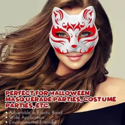 10 st Kattmasker att Måla, Djurklädmasker Gör-det-själv Vita Masker Hälften för Maskerad Halloween Barn Cosplay Masker Kostym Party Favors><noscript><img width=