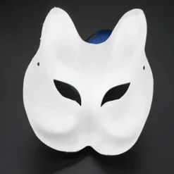 Unbranded 20 st Kattmasker Therianmasker gjorda av vitt papper för DIY-målning Cat mask><noscript><img width=
