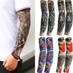 8 st kombinationsblommor armtaturing ärmar sömlösa utomhuscykling taturing solskyddsärmar cykling taturing ärmar><noscript><img width=