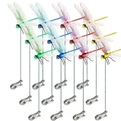 12 st Konstgjorda trollsländeklämmor för utomhusbruk 3D Trollsländedekor Trädgårdsarbete, 3D Trollslända Trädgårdsdekorativa klämmor [DB] Som Visas> Masker