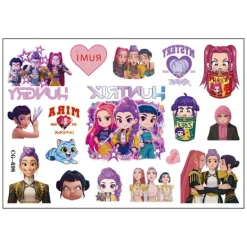 8 st KPOP Demon Hunter Girls Tatuering Klistermärke Tecknad Barn Tatuering Klistermärke Födelsedagsfest Tatuering Klistermärke 10,9x15,5cm><noscript><img width=