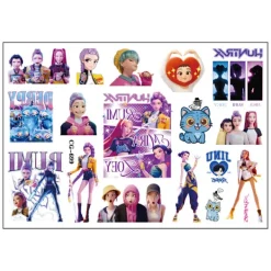 8 st KPOP Demon Hunter Girls Tatuering Klistermärke Tecknad Barn Tatuering Klistermärke Födelsedagsfest Tatuering Klistermärke 10,9x15,5cm><noscript><img width=