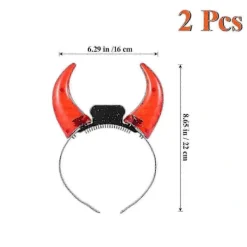 2 st LED Djävulshorn Hårband Lyser Upp, Röda Halloween Party Kostymtillbehör - DSW> Huvudbonader