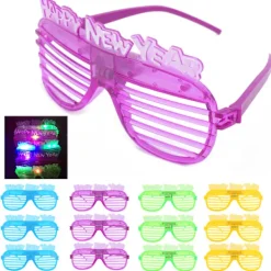 12 st LED Lysande Glasögon Fest Bar Festivaler Rekvisita Tillbehör Glasögon Nyår><noscript><img width=