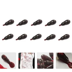 FMYSJ 10 st Lek-verktyg Halloweenfesttillbehör Halloween Falskt Blod Falskt Blodkapslar Falskt Blodkapslar (FMY) 2.5X1CM><noscript><img width=