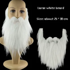 2 ST Löst Skägg Långt Fluffigt Skägg VIT> Tillbehör
