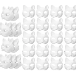 30 st Maskerad Blank Mask Kattmasker Kostym Cosplay Mask Gör din egen omålade kattmask - Perfekt> Masker