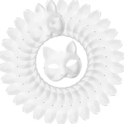 DAO 30 st maskeraddräkter tomma mask kattmasker kostym cosplay mask diy omålad kattmask [dB}><noscript><img width=